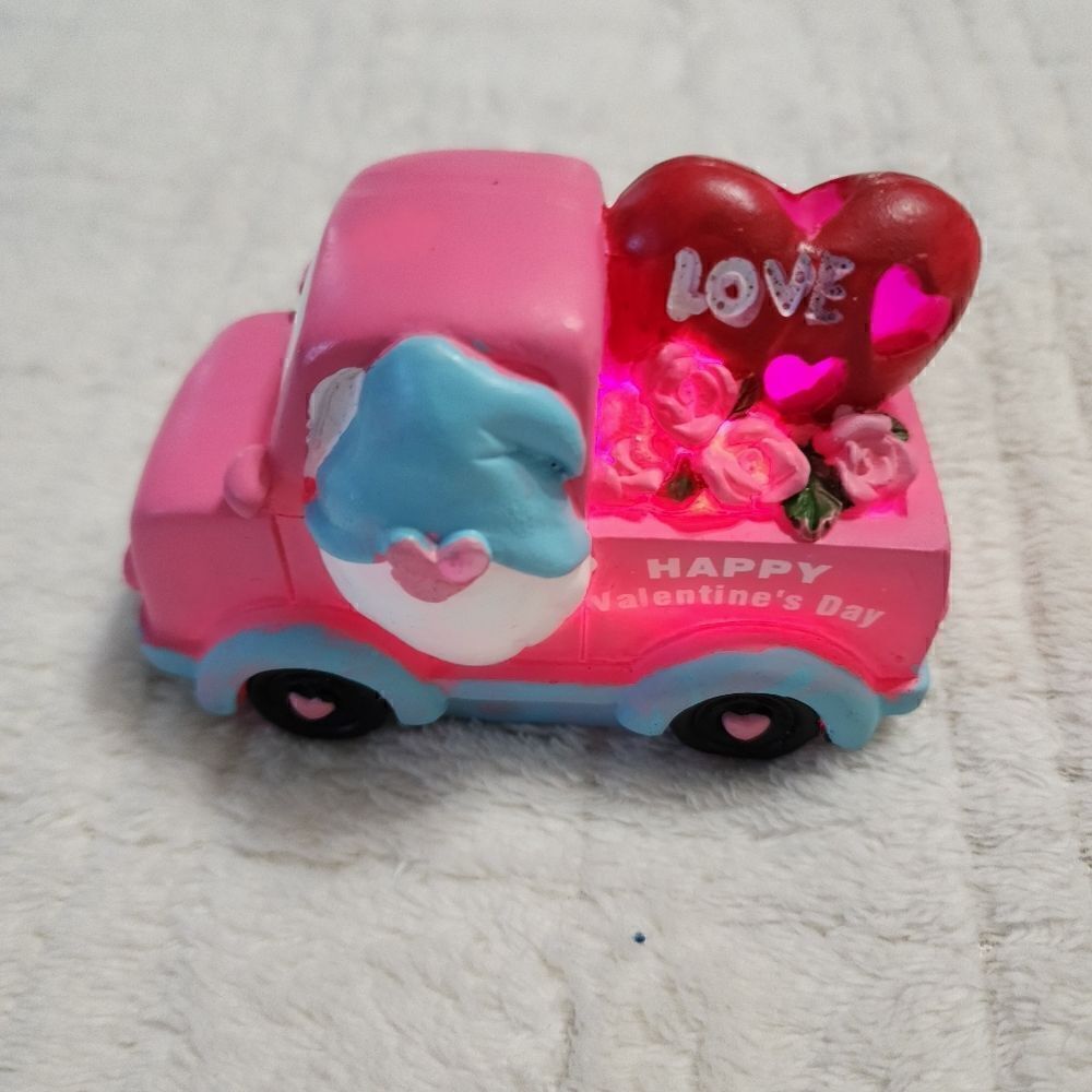 New Valentine's Day Gnome Track Ceramoc Decor with light